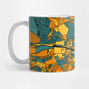 Dublin Map Pattern in Orange & Teal Mug